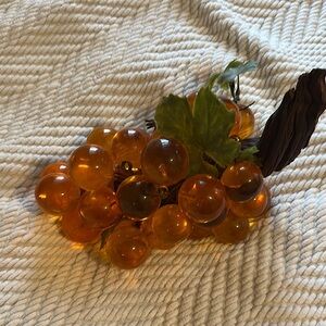 Vintage Large Amber Lucite Grapes Mid-century Decor